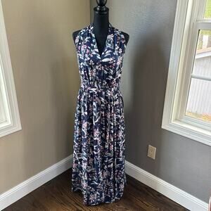 Gal Meets Glam Navy Floral Maxi Dress - Size 12 - NWT